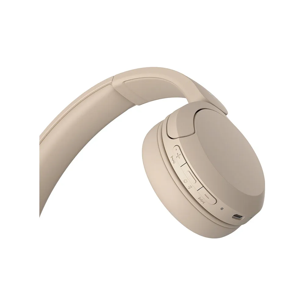 SONY WH-CH520 On-Ear Wireless Headphones with Bluetooth 5.2, Microphone, Type-C, EQ Settings, Headphones Connect App, DSEE Audio Restoration, 30mm Driver and 50 Hours Playback for Phone, Laptop, Computer - Black, Cream, Blue, White