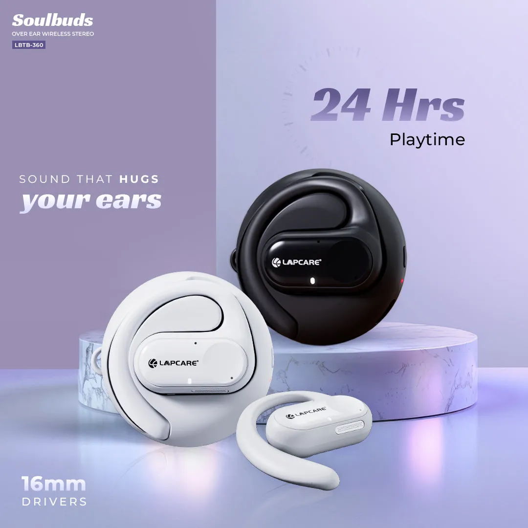 Soulbuds Wireless Earbuds With 24Hrs* Playtime, Quad Mic & ENC - White