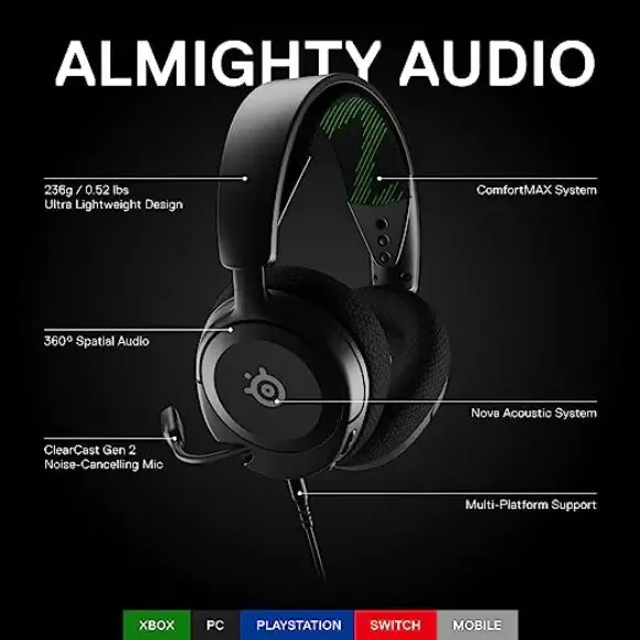 SteelSeries Arctis Nova 1X XBOX Wired Gaming Headset - Black (61616)