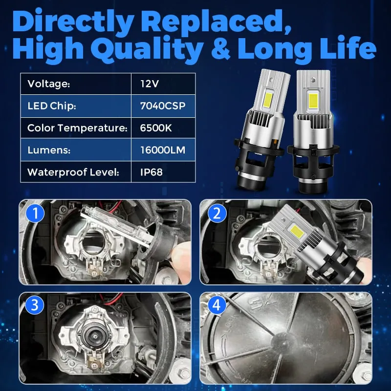 SUPAREE D4S D4R LED Bulbs 35W 6500K White for Headlights
