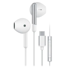 Sway C-Buds Premium USB C Connection Braided Earbuds with Mic and Volume Control White by Sway