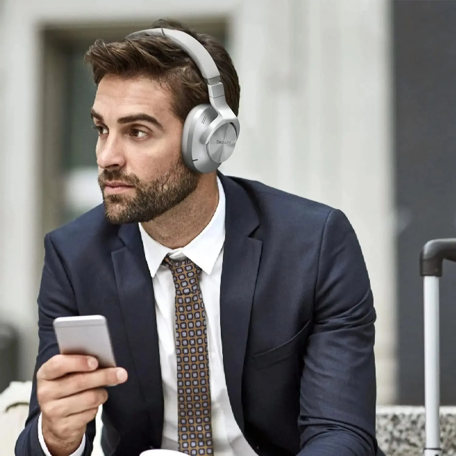 Technics Wireless Noise Cancelling Headphones, 50 Hours Battery Life, High-Fidelity Bluetooth Headphones with Multi-Point Connectivity, Impressive Call Quality, and Comfort Fit - EAH-A800-S Silver