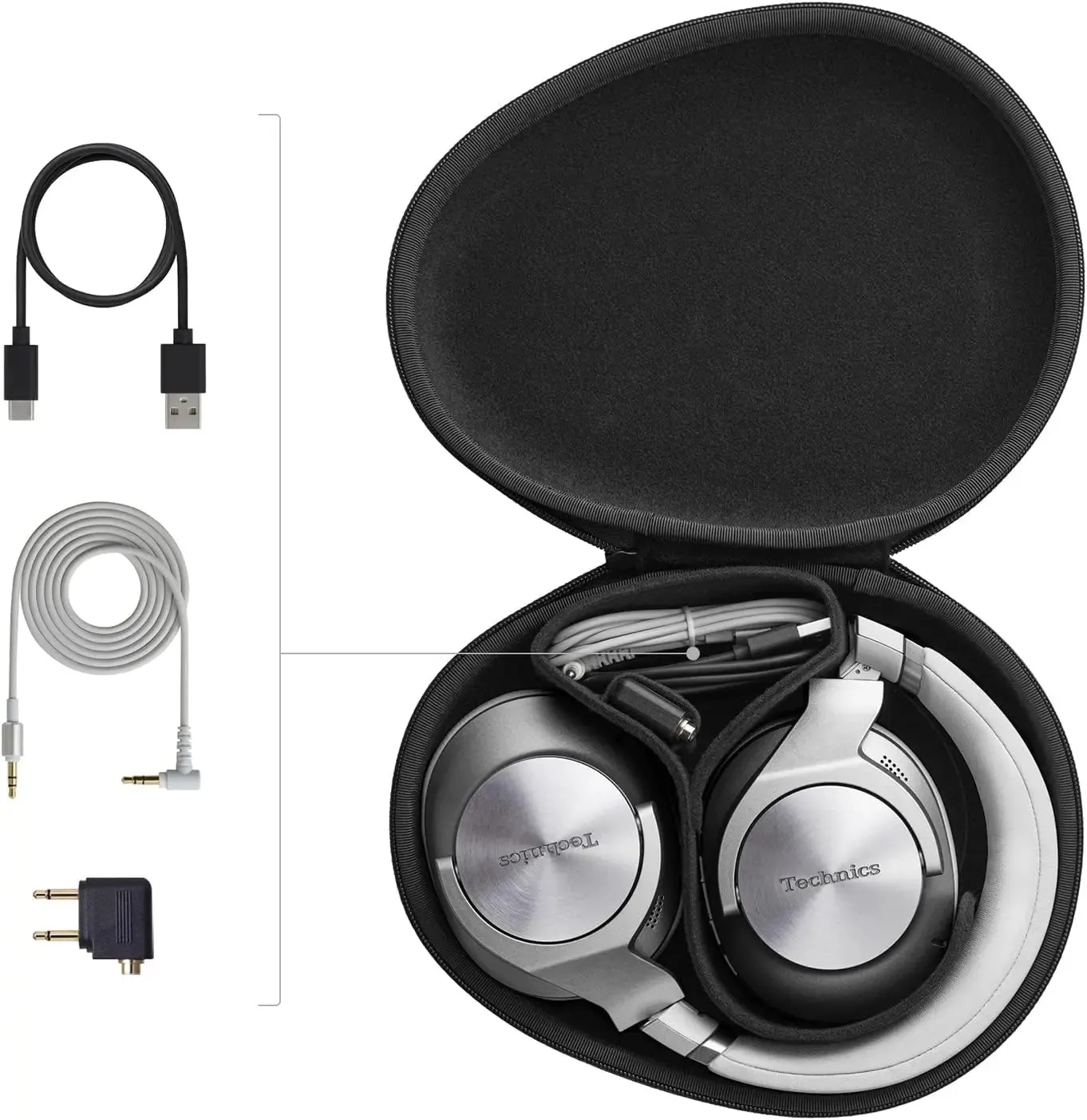 Technics Wireless Noise Cancelling Headphones, 50 Hours Battery Life, High-Fidelity Bluetooth Headphones with Multi-Point Connectivity, Impressive Call Quality, and Comfort Fit - EAH-A800-S Silver