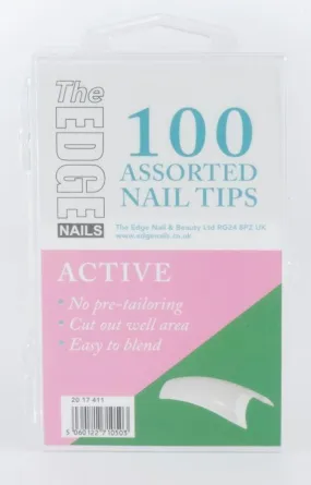 The Edge Active Nail Tips Box Of 100 Assorted Tips