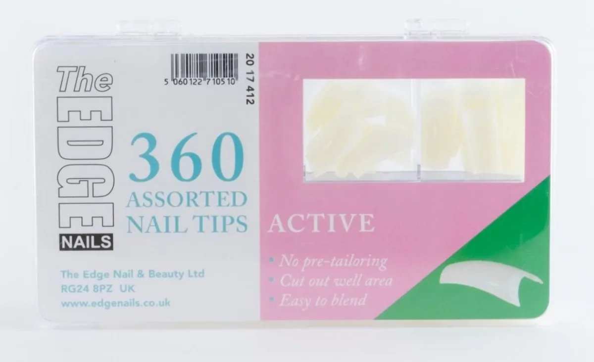 The Edge Active Nail Tips Box Of 360 Assorted Tips