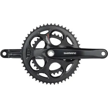 Tourney FC-A070 Bicycle Crankset - 170mm, 7/8-Speed, 50/34t, Riveted, Square Taper JIS Spindle Interface