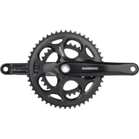 Tourney FC-A070 Bicycle Crankset - 170mm, 7/8-Speed, 50/34t, Riveted, Square Taper JIS Spindle Interface