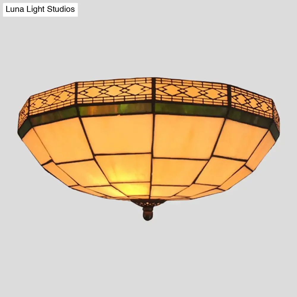Traditional Flush Mount Glass Ceiling Lamp - Bedroom Lighting