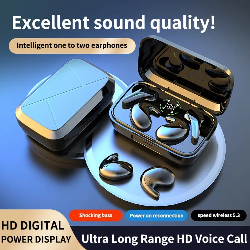 Two pairs of wireless headphones equipped with ultra-long endurance heavy bass waterproof sleep game two alternate use, suitable for running exercise game all areas of the general mobile phone