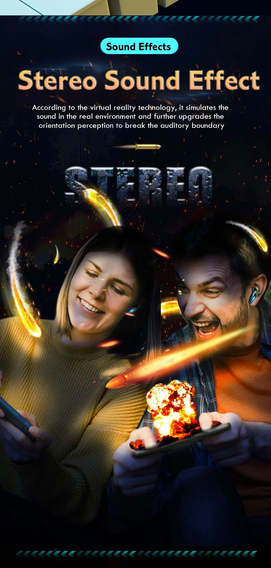 TWS Bluetooth Earphone Gaming Headsets Stereo Sport Waterproof Wireless Headphone Noise Cancelling Earbuds Gamer With Microphone