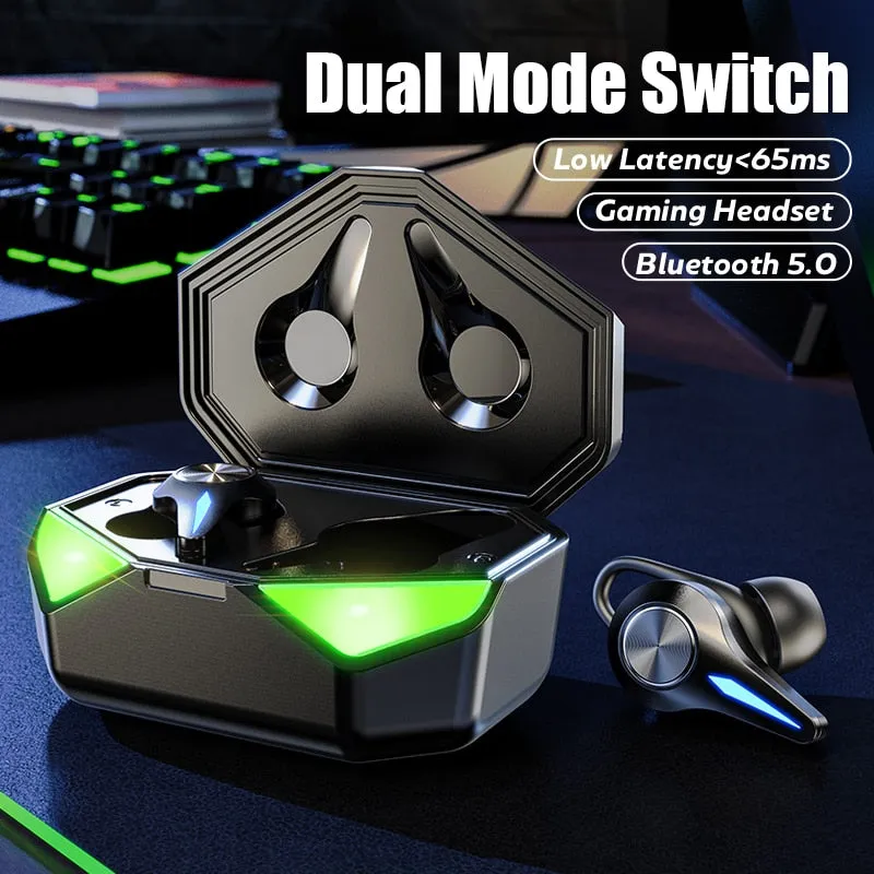 TWS Bluetooth Earphone Gaming Headsets Stereo Sport Waterproof Wireless Headphone Noise Cancelling Earbuds Gamer With Microphone