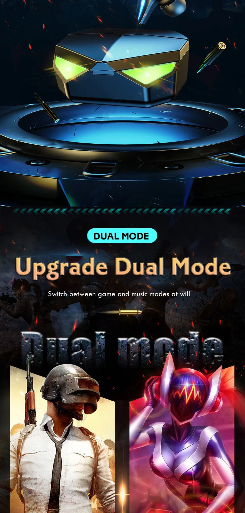TWS Bluetooth Earphone Gaming Headsets Stereo Sport Waterproof Wireless Headphone Noise Cancelling Earbuds Gamer With Microphone