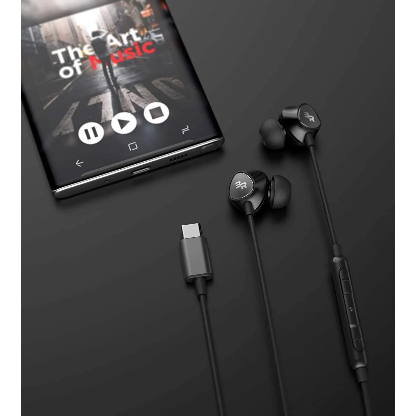 Type C Headphones, In-Ear Wired Earbuds with Microphone & Volume Control Mic Earphones