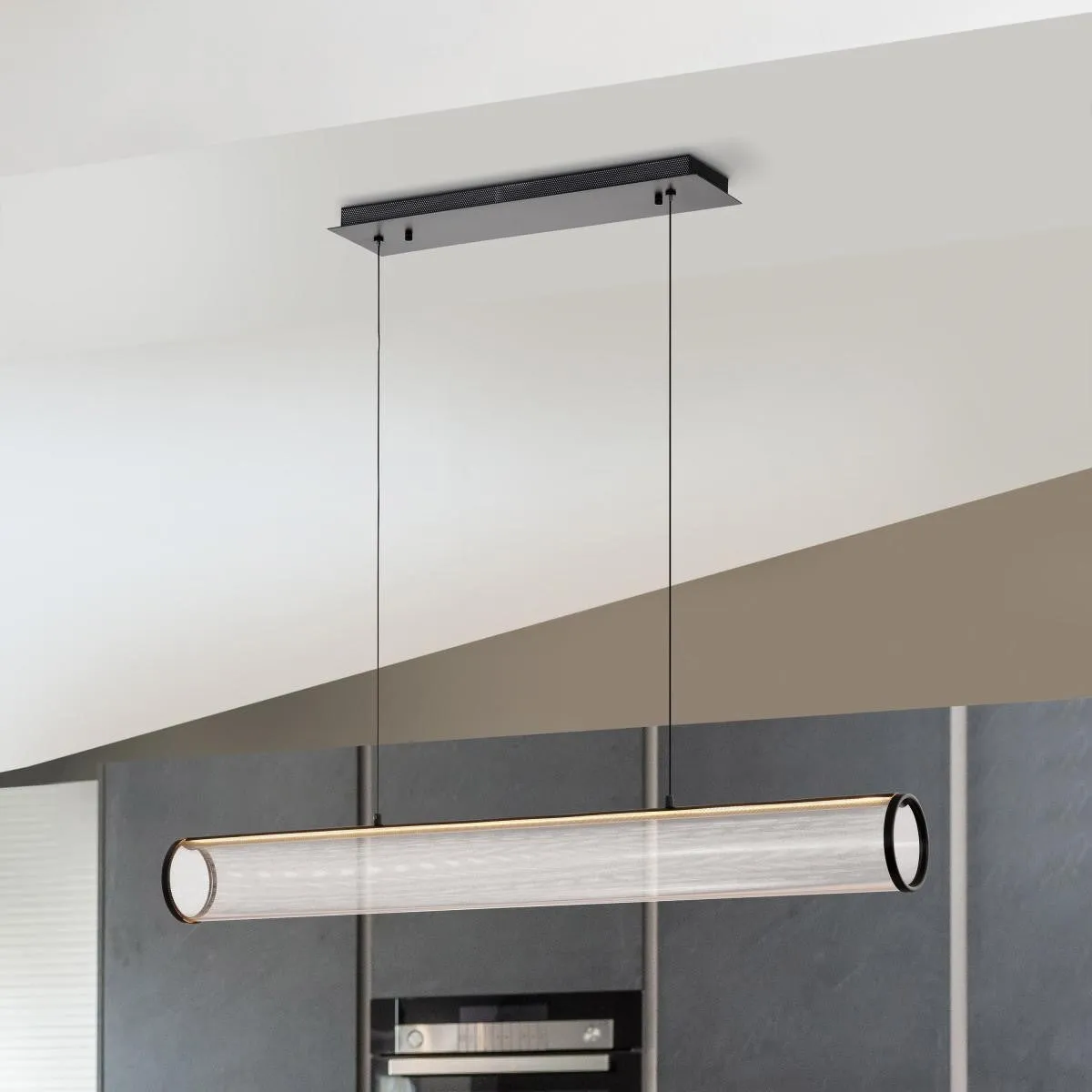 Vale 43" LED Pendant Light, Matte Black Finish