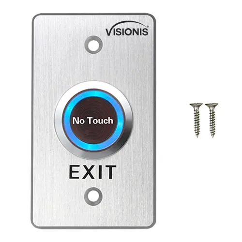 Visionis 4 Pack FPC-7567 VIS-7029 Indoor Stainless Steel No Touch Infrared Request To Exit Button With Time Delay Mid Size NO, COM And NC Outputs
