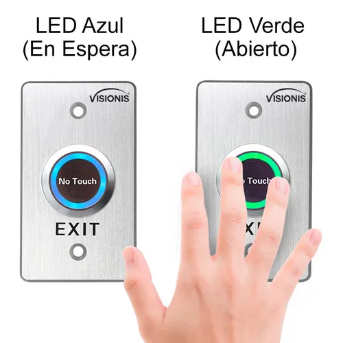 Visionis 4 Pack FPC-7567 VIS-7029 Indoor Stainless Steel No Touch Infrared Request To Exit Button With Time Delay Mid Size NO, COM And NC Outputs