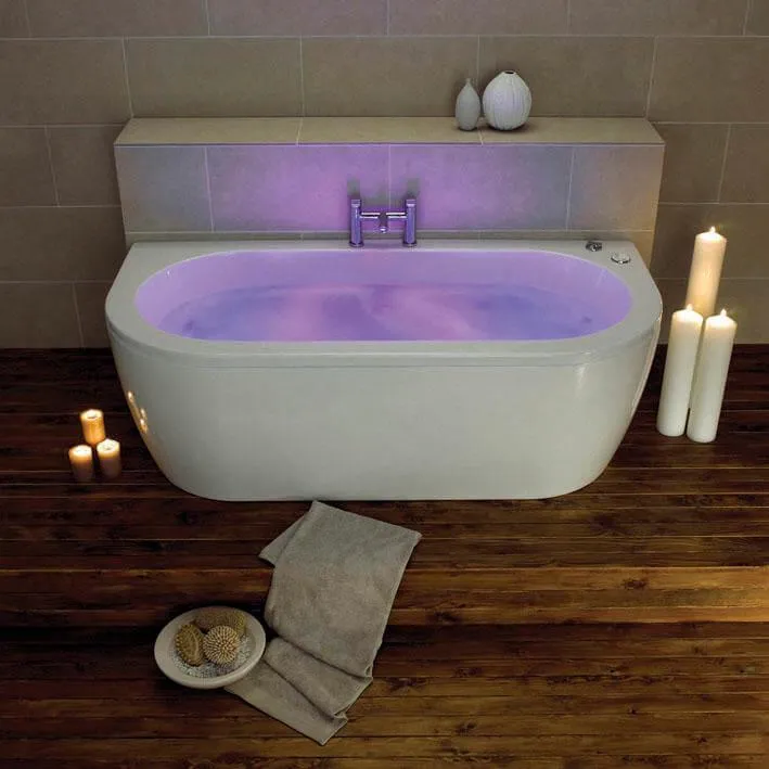 Walton 1700 x 750mm Double End Back to Wall Bath With One Piece Curved Panel