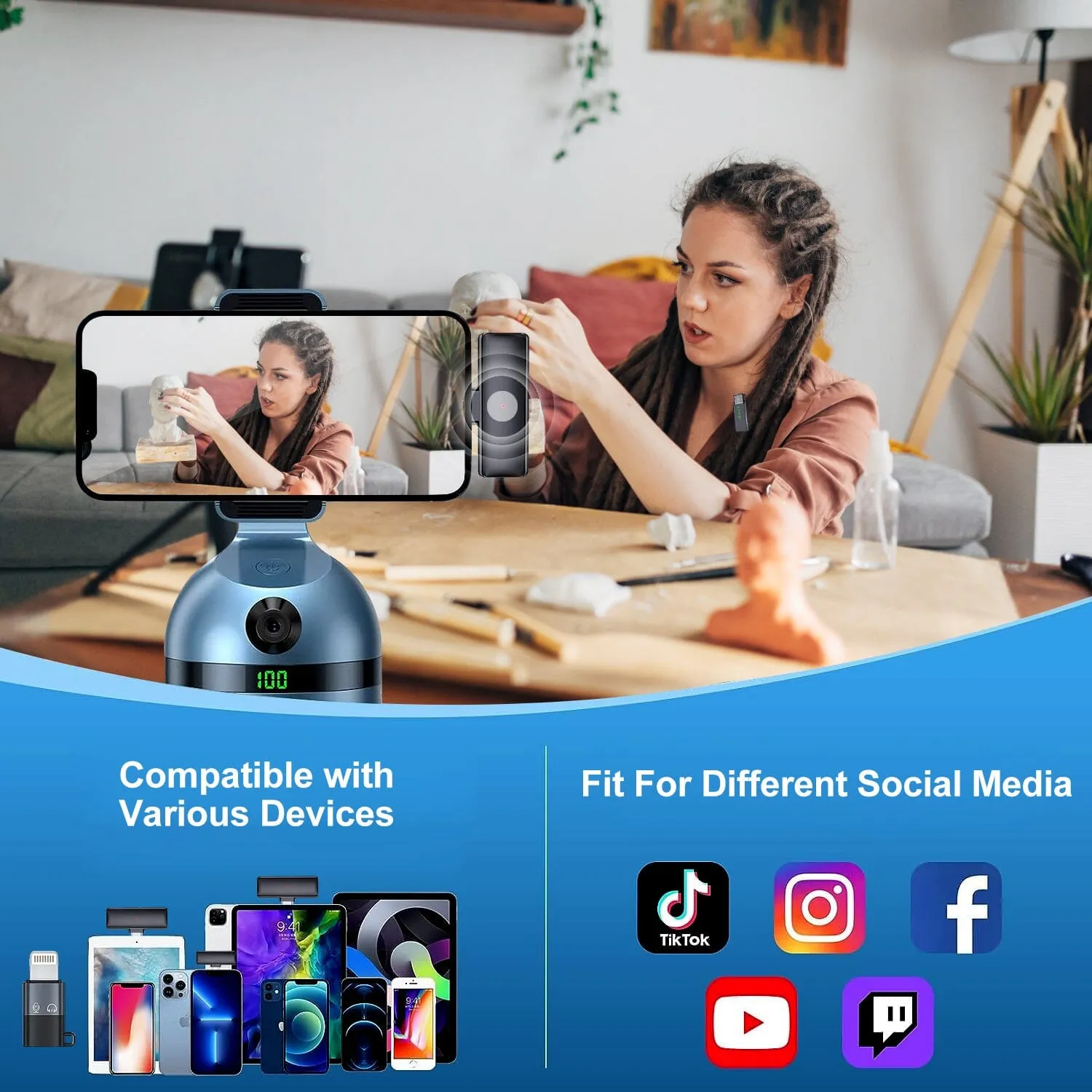 Wireless Clip On Microphone with Charging Case