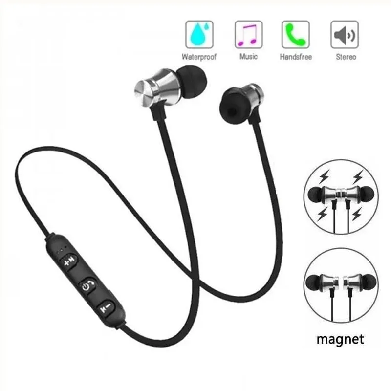 XT11 Magnetic Wireless Bluetooth Earphones Running Music Headset Neckband Sports Earbuds Earphones With Noise Cancelling Mic