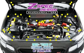 ZSPEC "Stage 3" Dress Up Bolts® Fastener Kit for '15-21 Subaru WRX & STI, Grade-5 Titanium